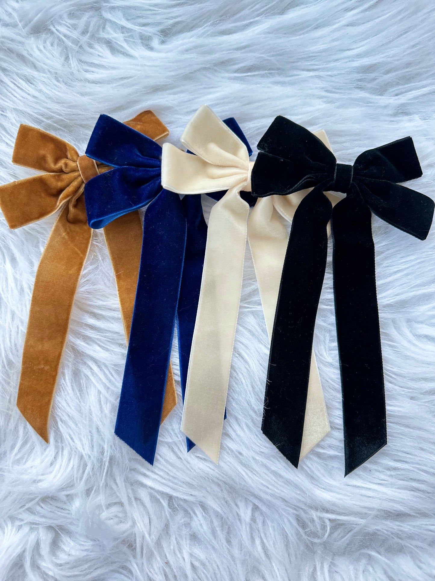 Swan Velvet Bow - Bronze