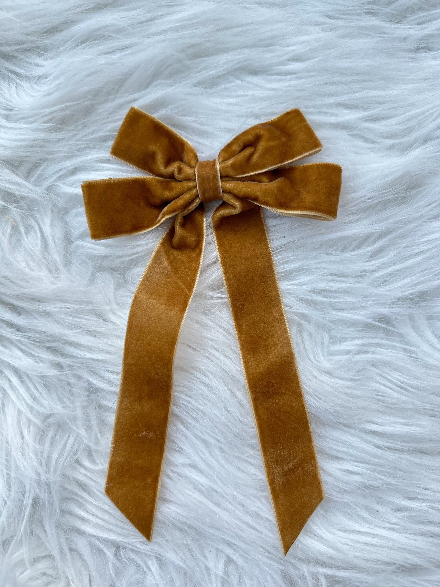 Swan Velvet Bow - Bronze