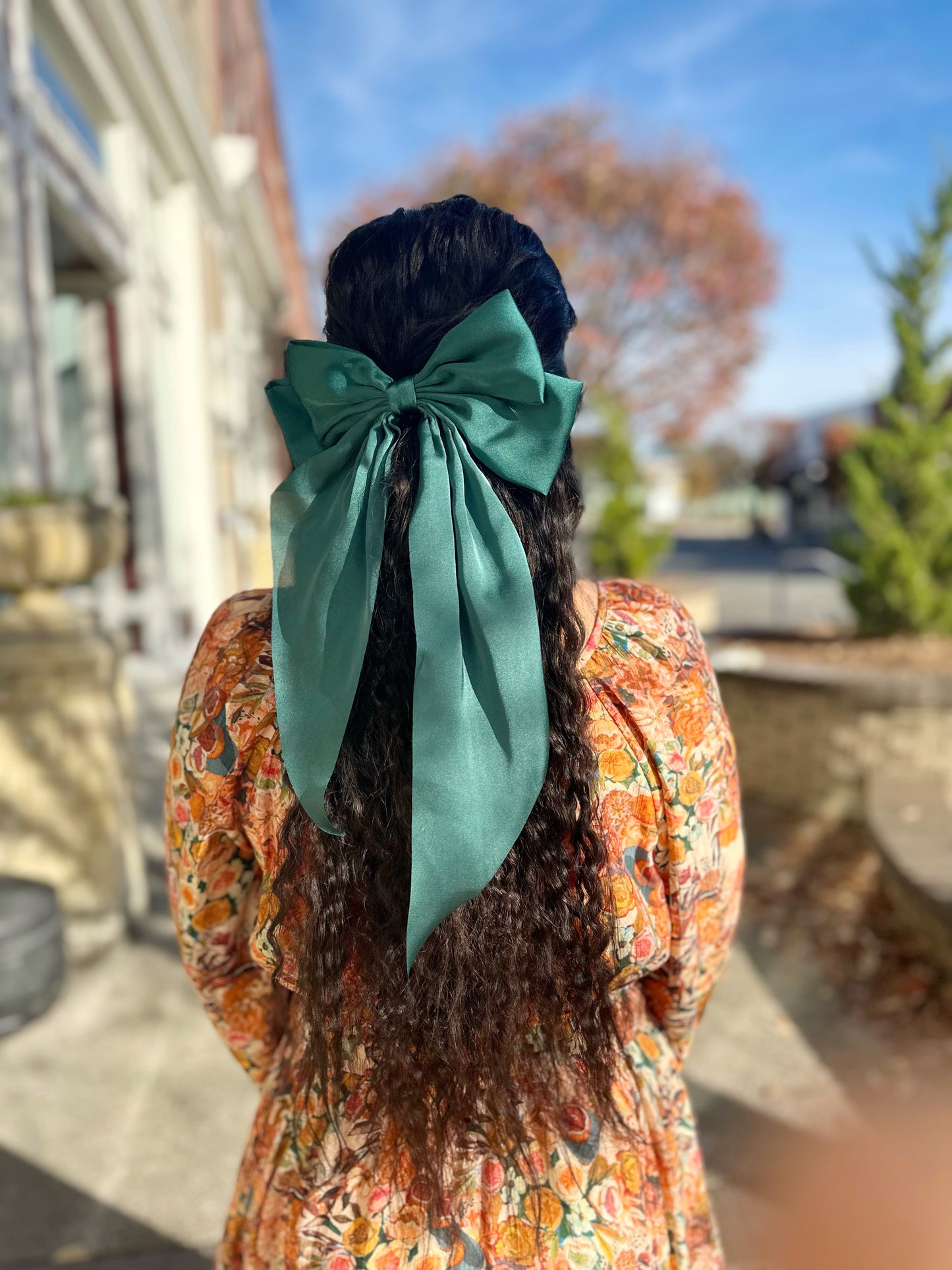 Nico Satin Bow- Green