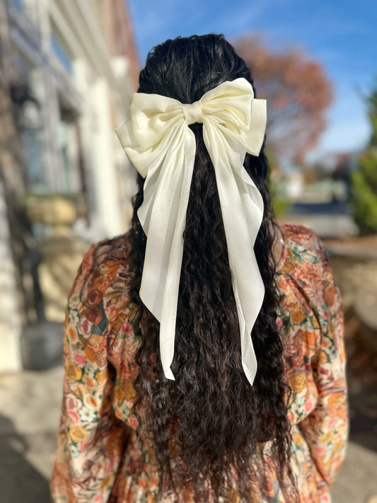 Nico Satin Bow- Ivory