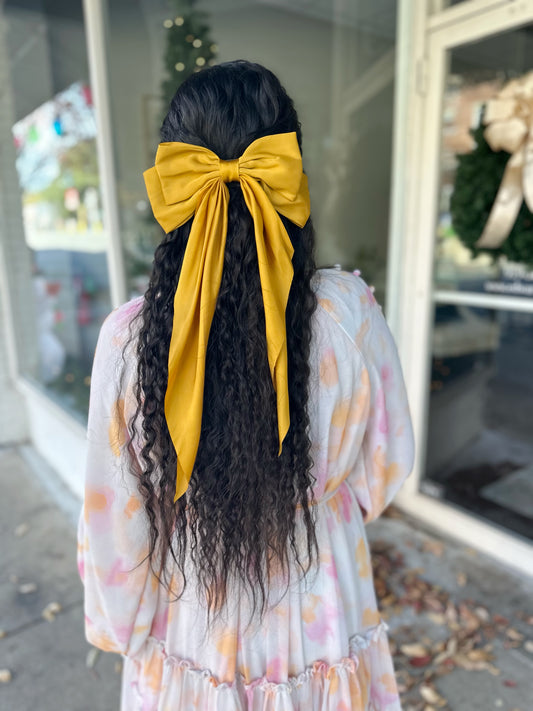 Nico Satin Bow- Mustard