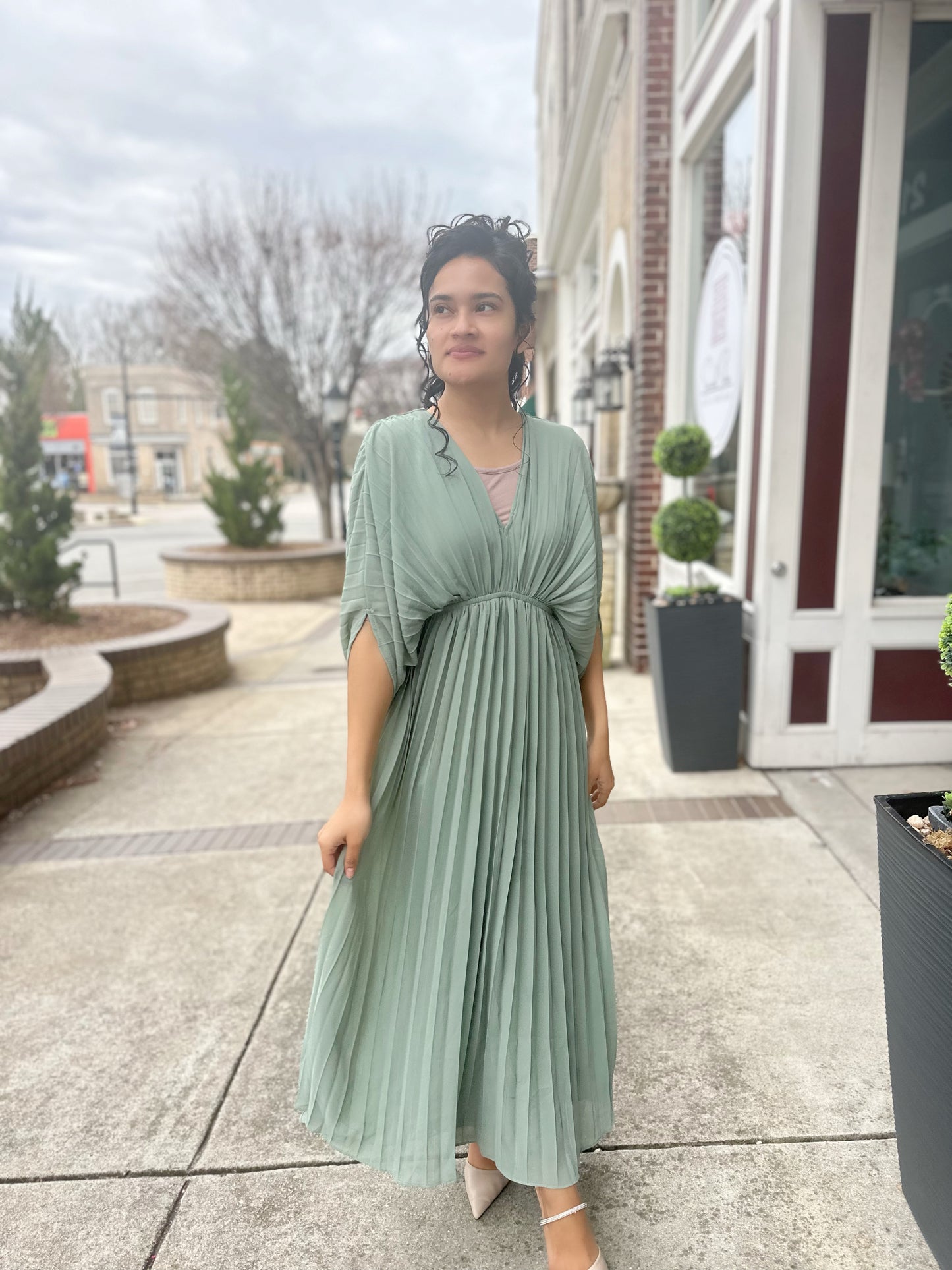 River Pleated Dress